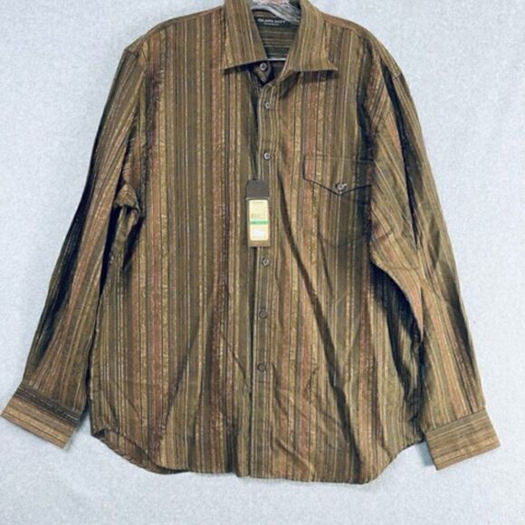 Tommy Bahama Mens Island Soft Cotton Button Down Shirt Rust Brown Large L NWT - Picture 3 of 6